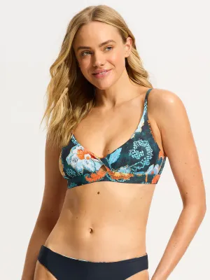 Spring Festival Twist Front Bralette in True Navy