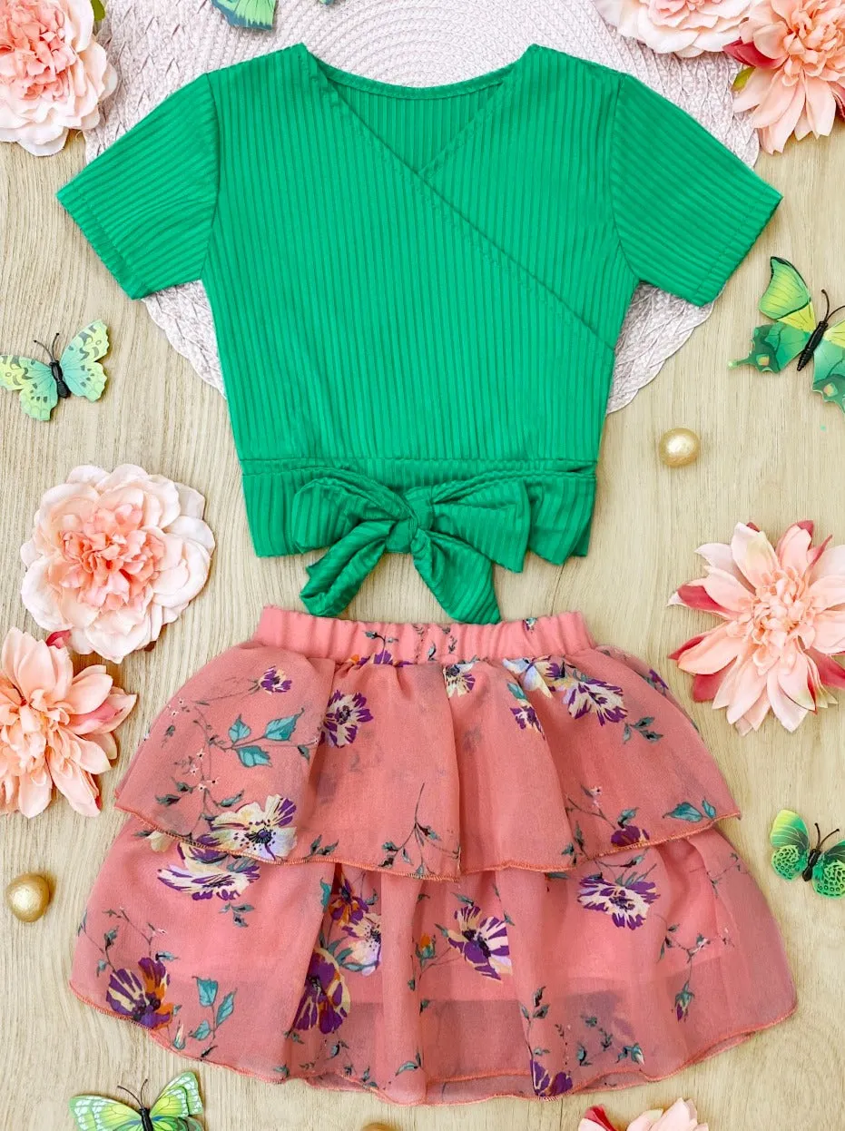 Spring Picnic Tiered Ruffle Skirt Set