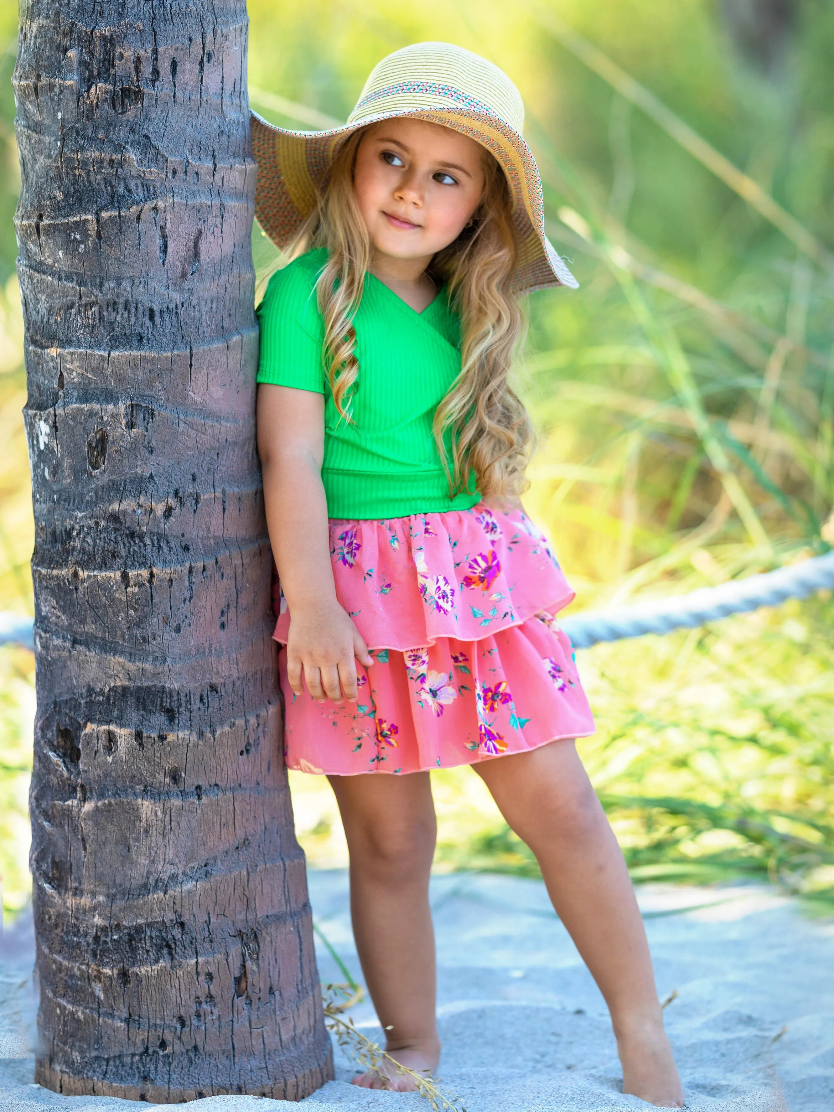 Spring Picnic Tiered Ruffle Skirt Set