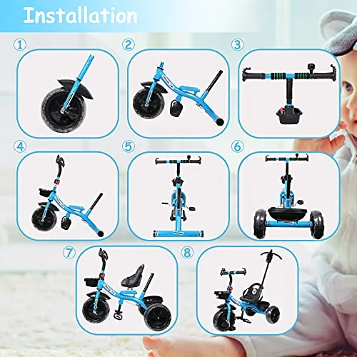 Stepupp Tricycle for Kids Blue