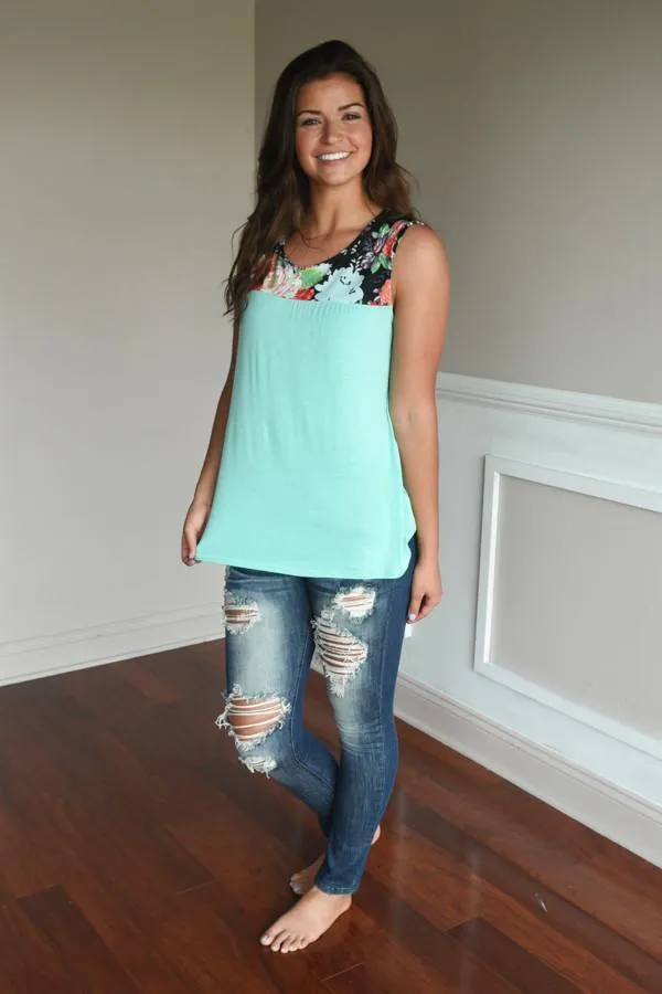 Summer Picnic Tank ~ Mint