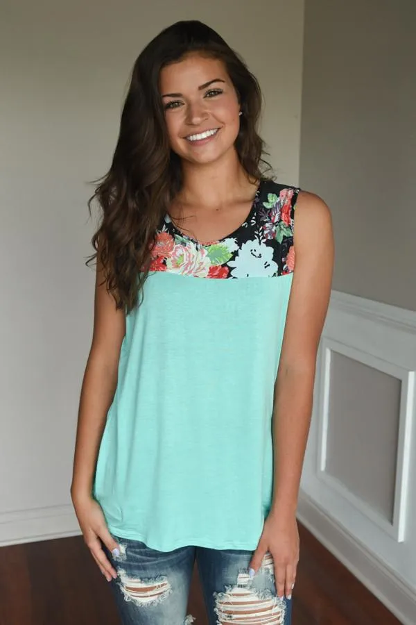 Summer Picnic Tank ~ Mint