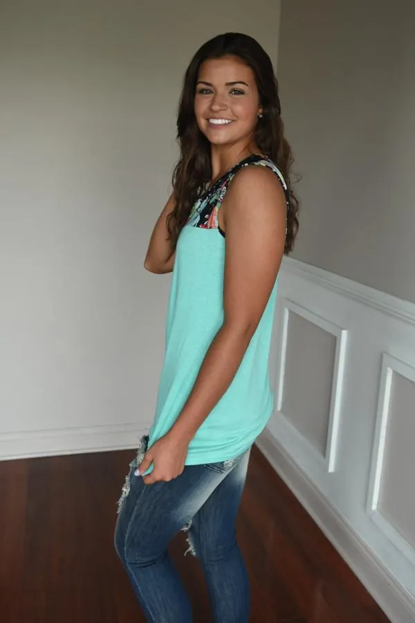 Summer Picnic Tank ~ Mint