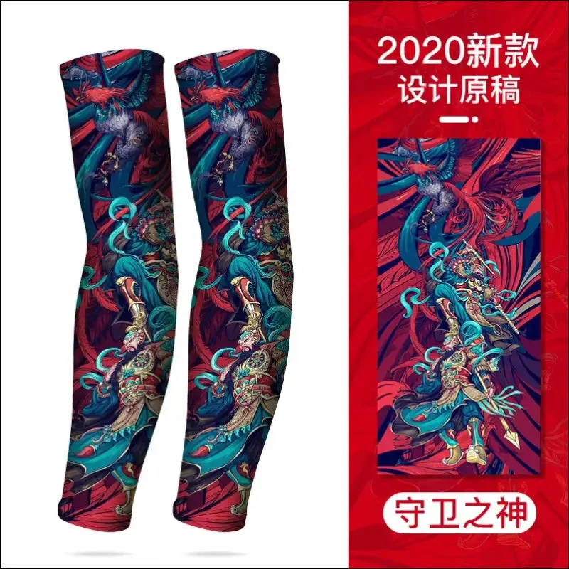 Sun-proof cycling sleeve - breathable, fast dry, tattoo-style, hygroscopic - men's & women's arm
