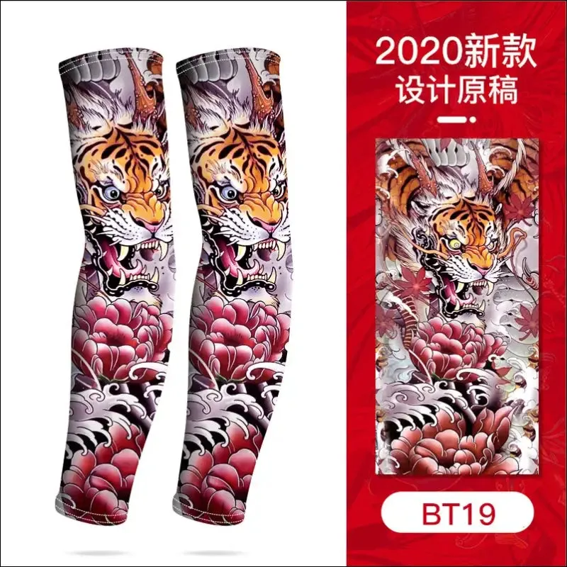 Sun-proof cycling sleeve - breathable, fast dry, tattoo-style, hygroscopic - men's & women's arm