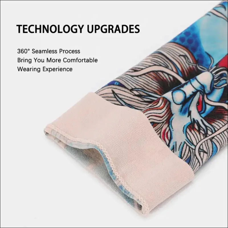 Sun-proof cycling sleeve - breathable, fast dry, tattoo-style, hygroscopic - men's & women's arm