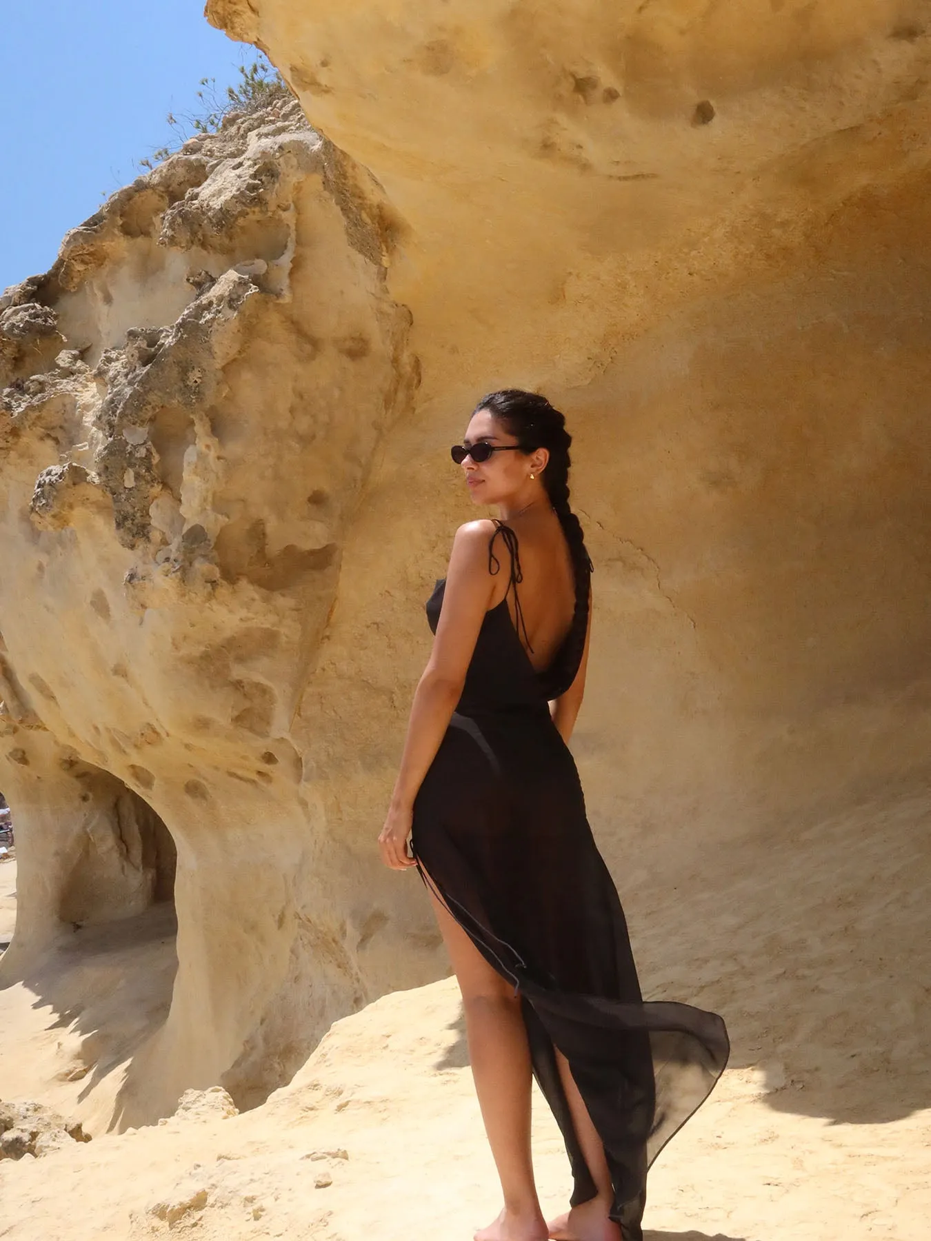 SUNDOWN - Sheer Maxi Dress • Black