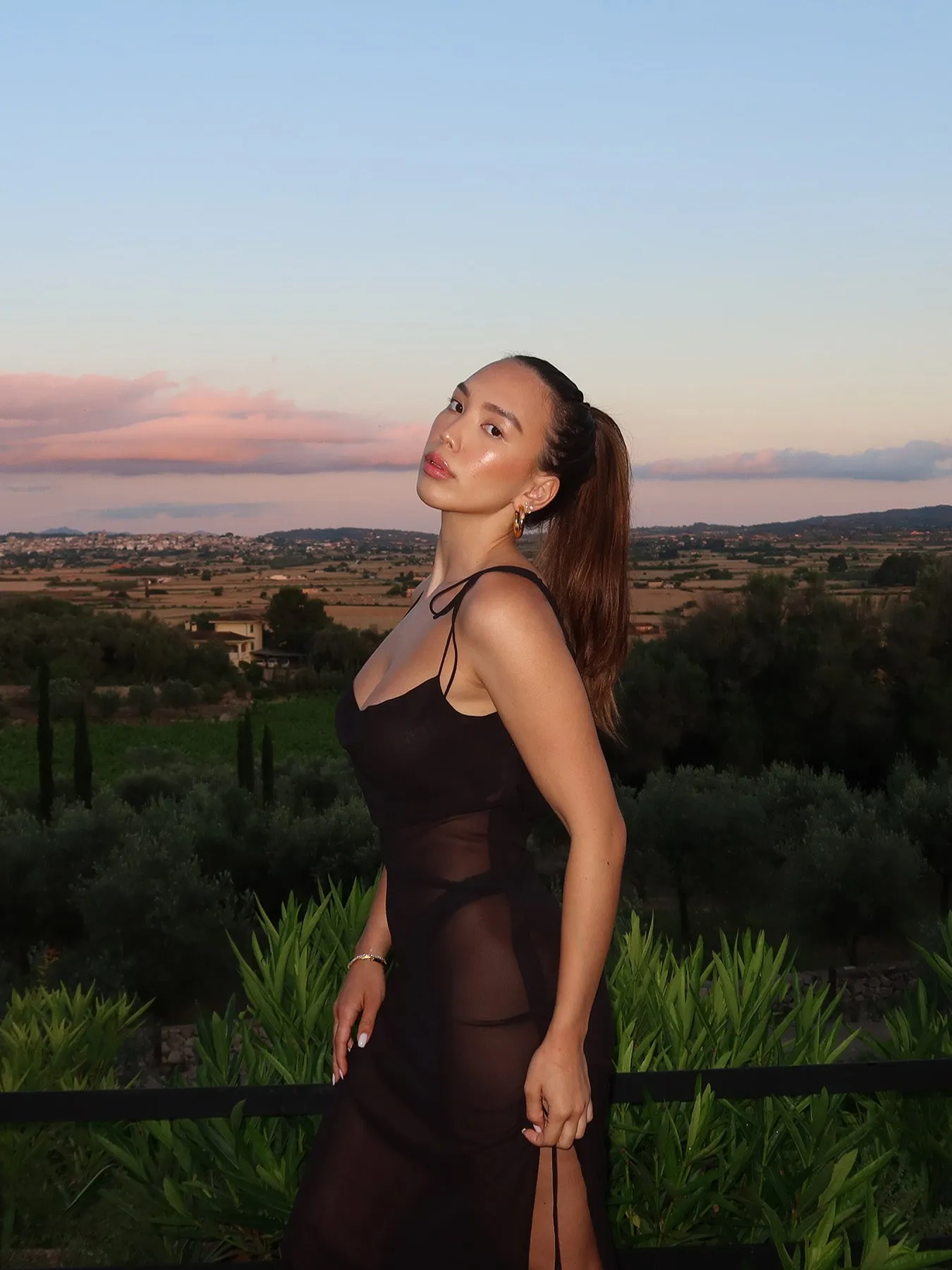 SUNDOWN - Sheer Maxi Dress • Black