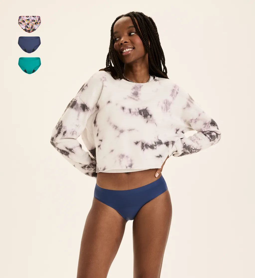 Super Leakproof® No-Show Underwear Bikini 3-Pack