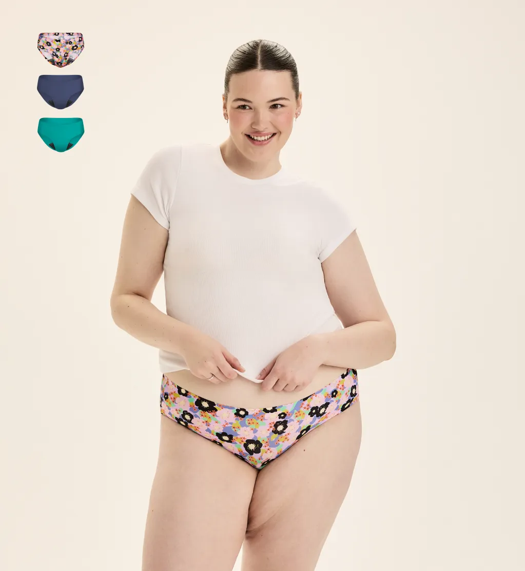 Super Leakproof® No-Show Underwear Bikini 3-Pack