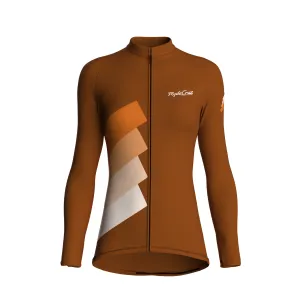 Synth Wave | Earth Brown Female Long Sleeves Jersey