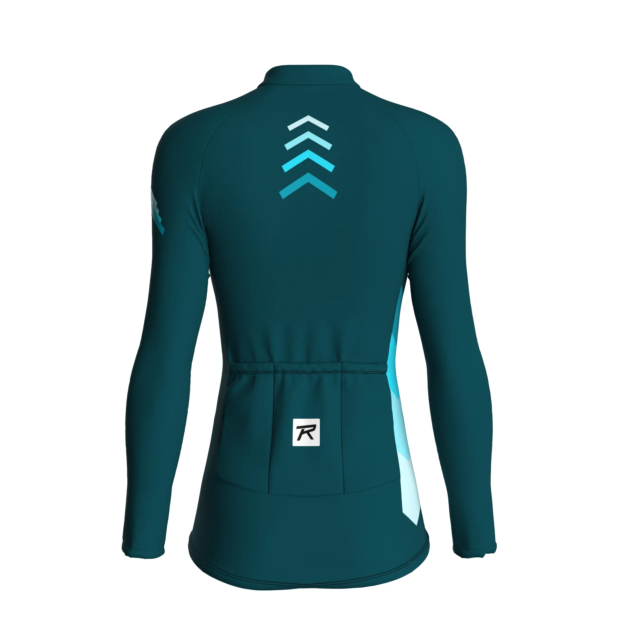 Synth Wave | Midnight Green Female Long Sleeves Jersey