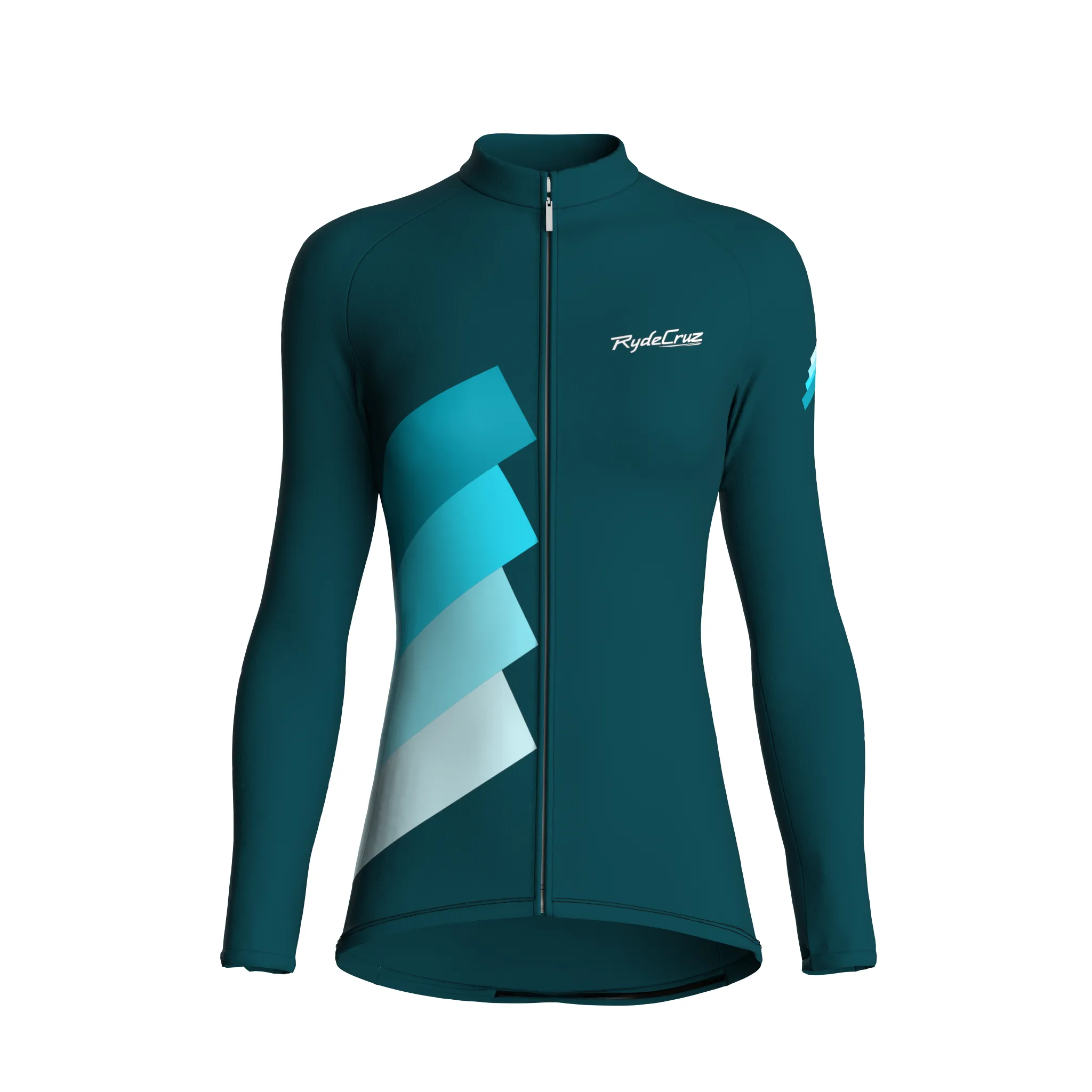 Synth Wave | Midnight Green Female Long Sleeves Jersey
