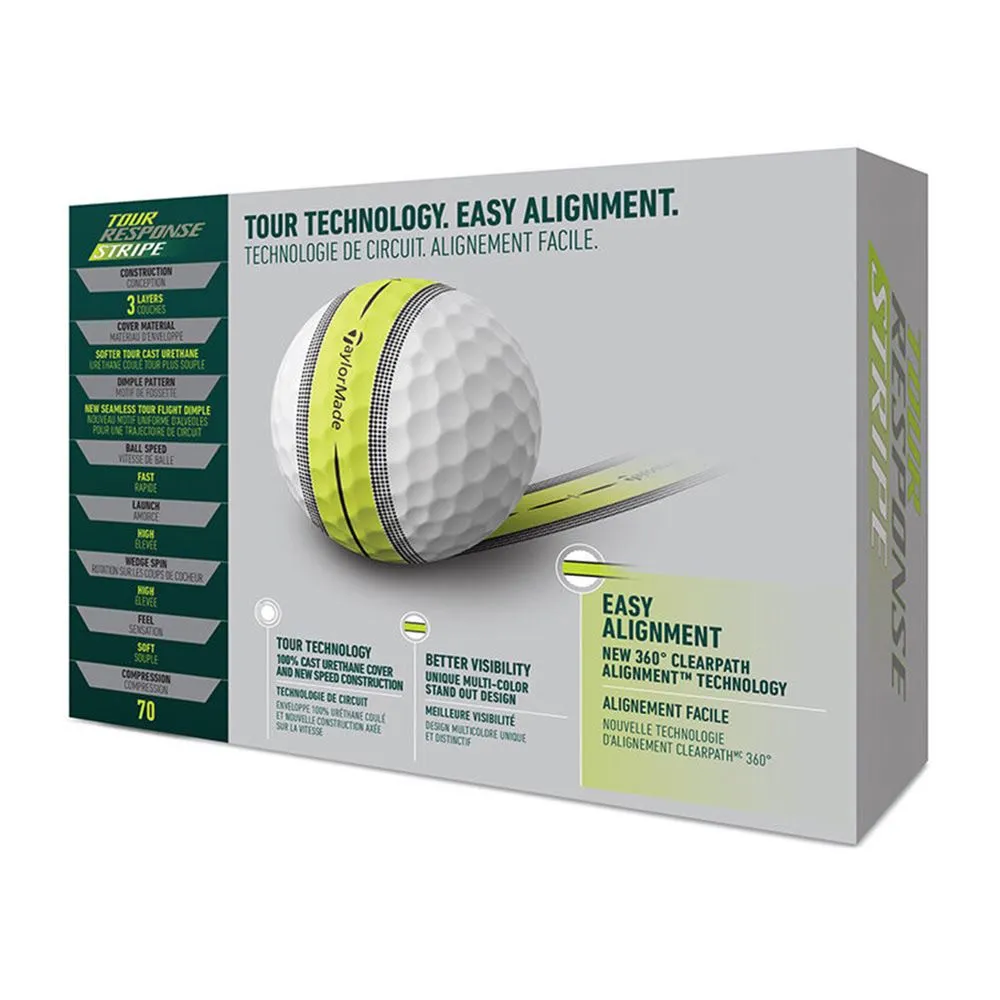 Taylormade Tour Response Stripe Golf Ball - Multi Colour