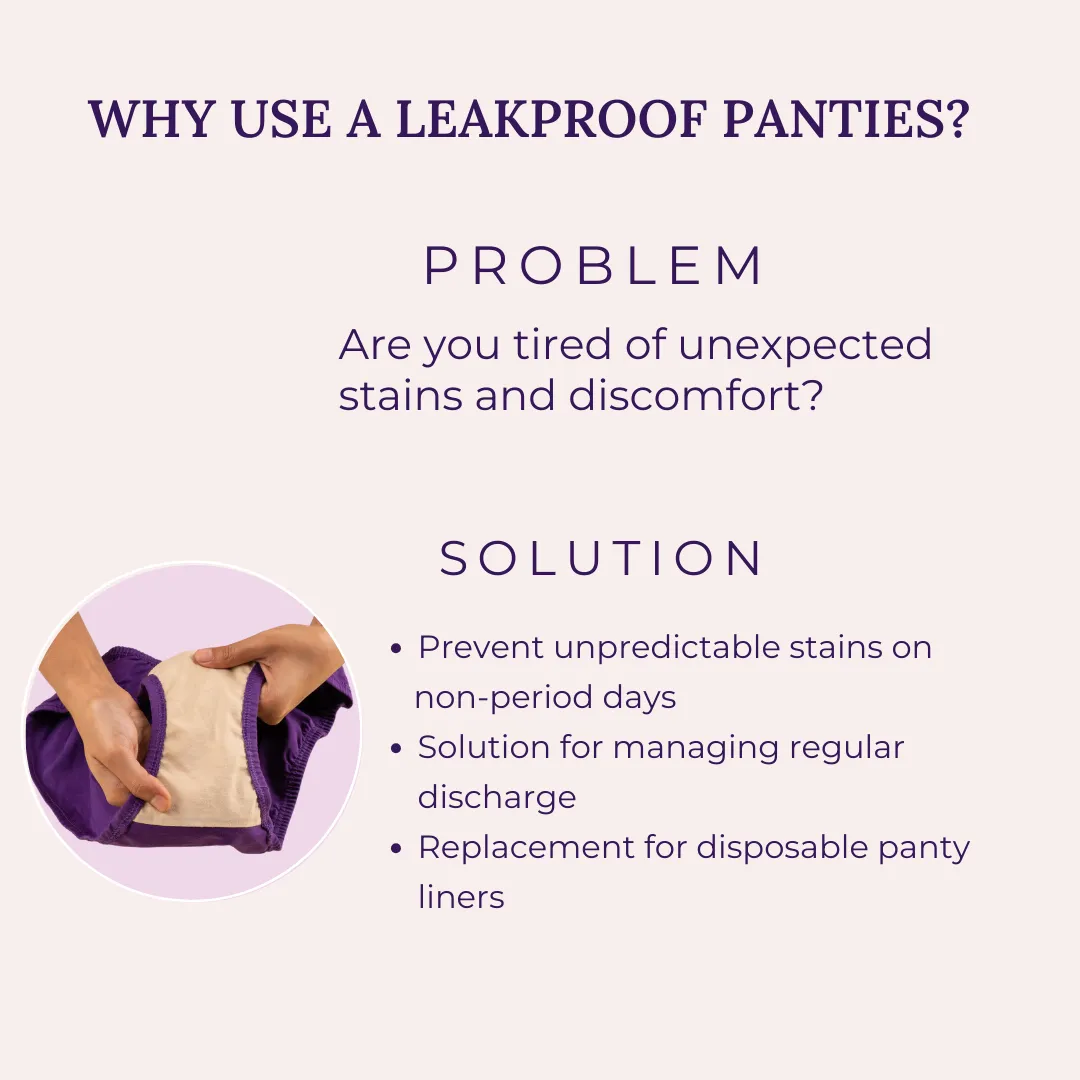 Teen LeakProof Daily Wear Panties | Brief Fit | Perfect For Unpredictable Periods | 3 Pack