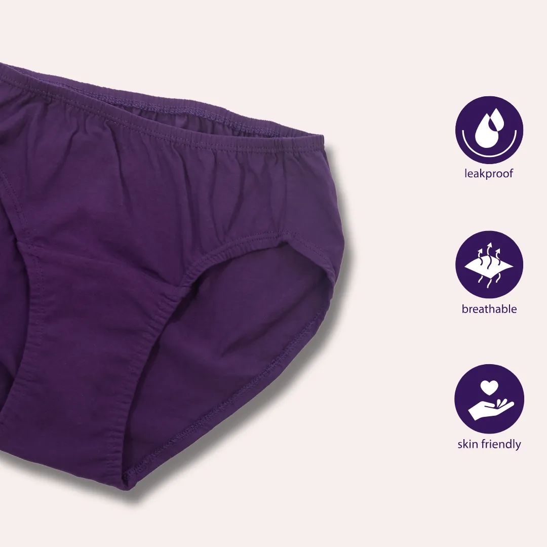 Teen LeakProof Daily Wear Panties | Brief Fit | Perfect For Unpredictable Periods | 3 Pack