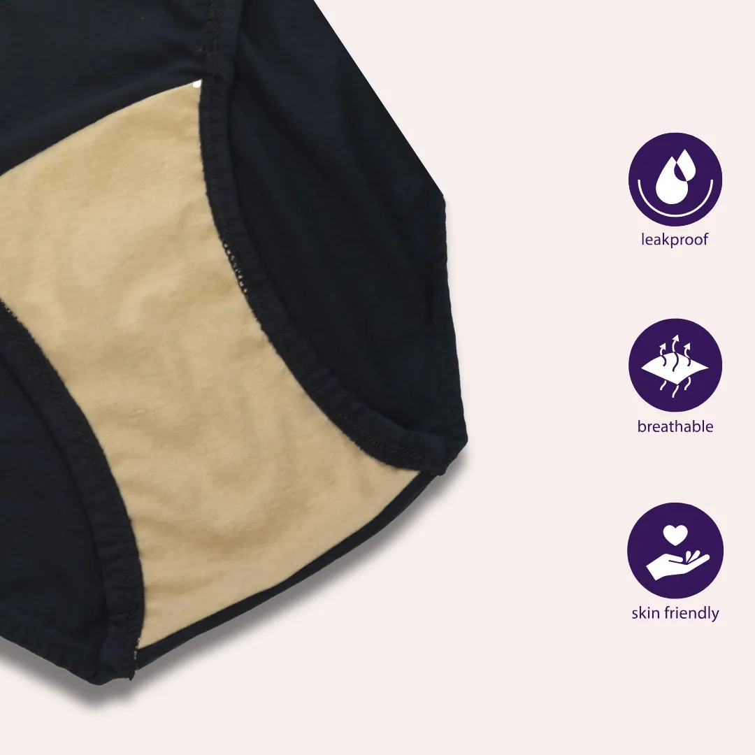 Teen LeakProof Daily Wear Panties | Brief Fit | Perfect For Unpredictable Periods | 3 Pack