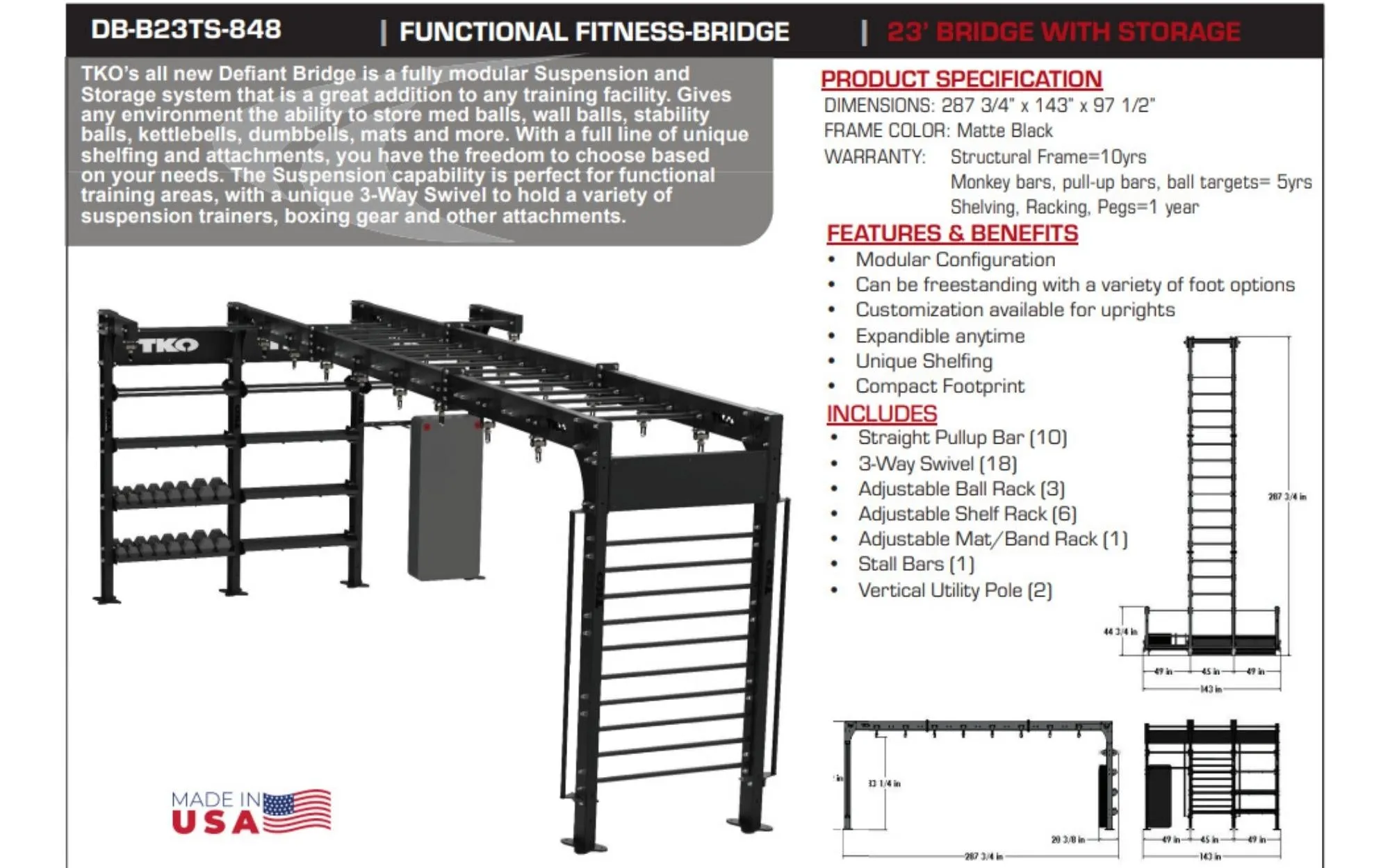 TKO Defiant Bridge 23' with Storage DB-B23TS-848