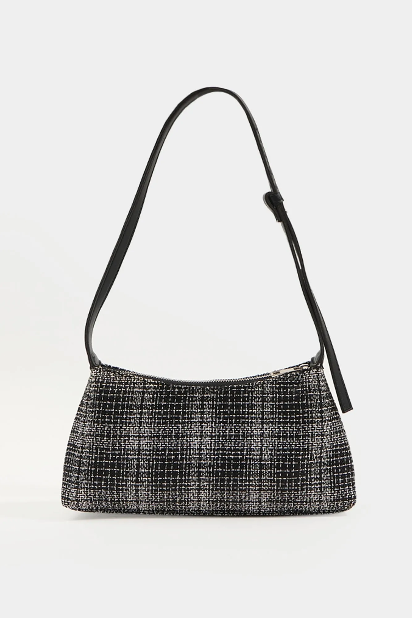 Tweed Shoulder Bag With Adjustable Straps