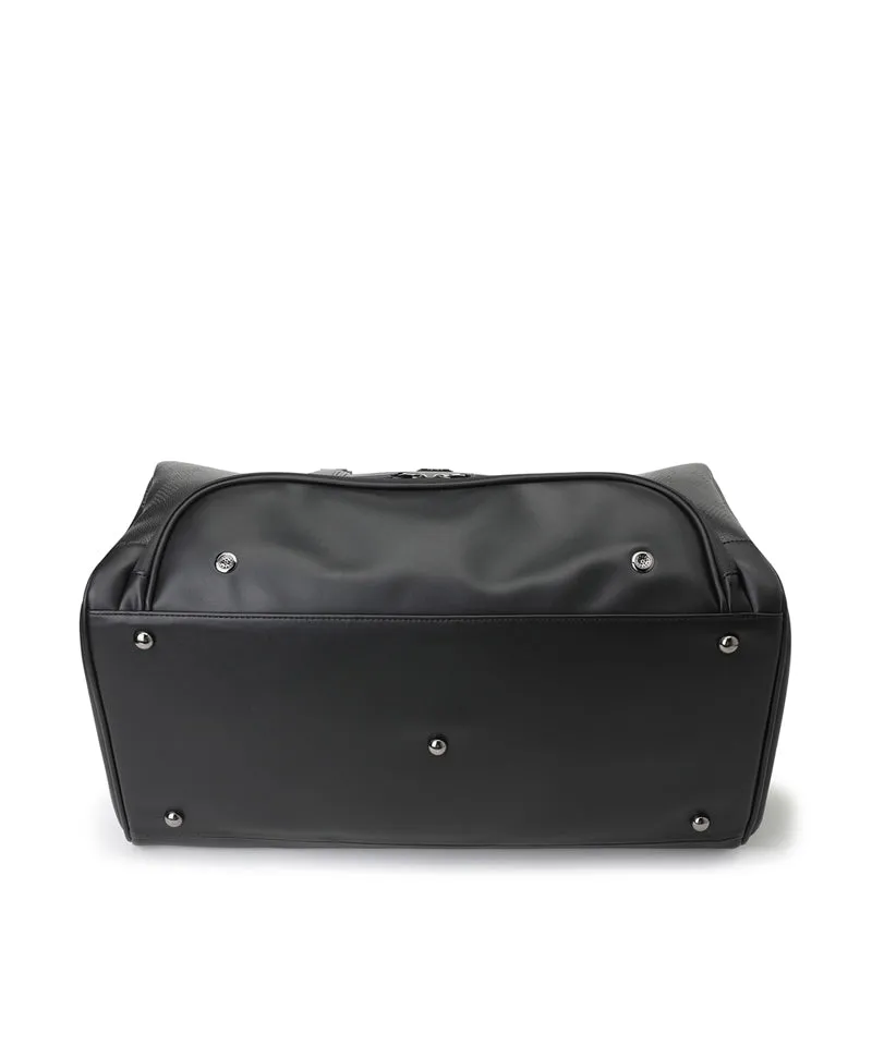 Uni Camo Pattern Punching Boston Bag - Black
