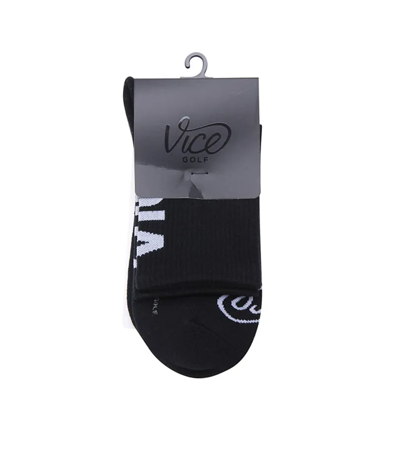 Vice Golf Atelier Big Typo Crew Socks - Black