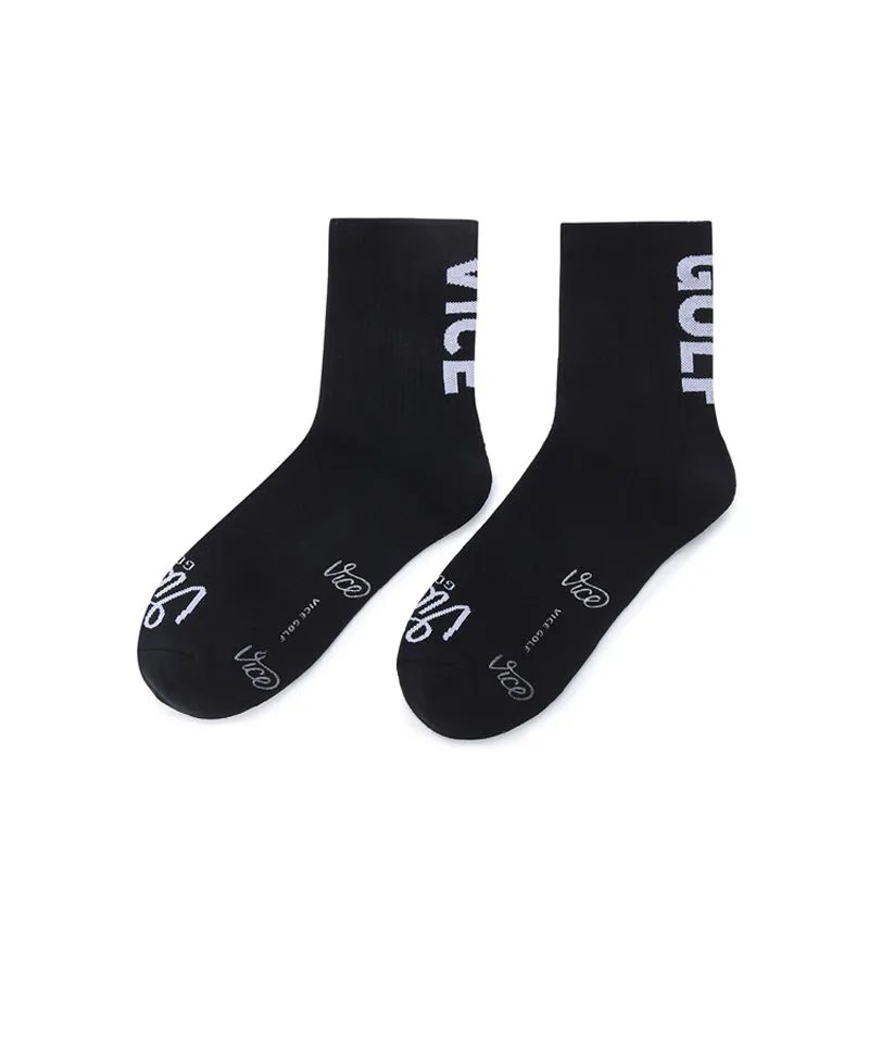 Vice Golf Atelier Big Typo Crew Socks - Black