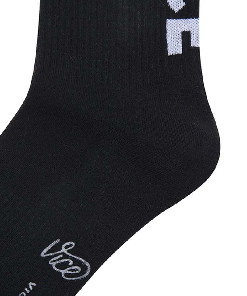 Vice Golf Atelier Big Typo Crew Socks - Black