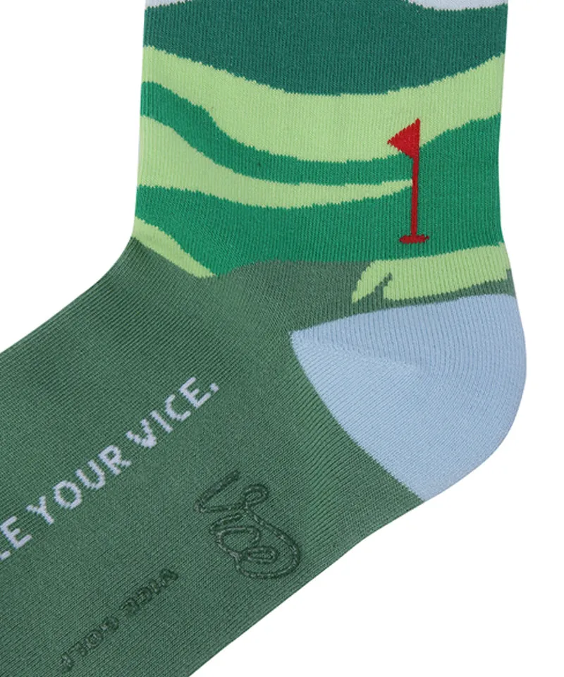 Vice Golf Atelier Hole In One Crew Socks - Green