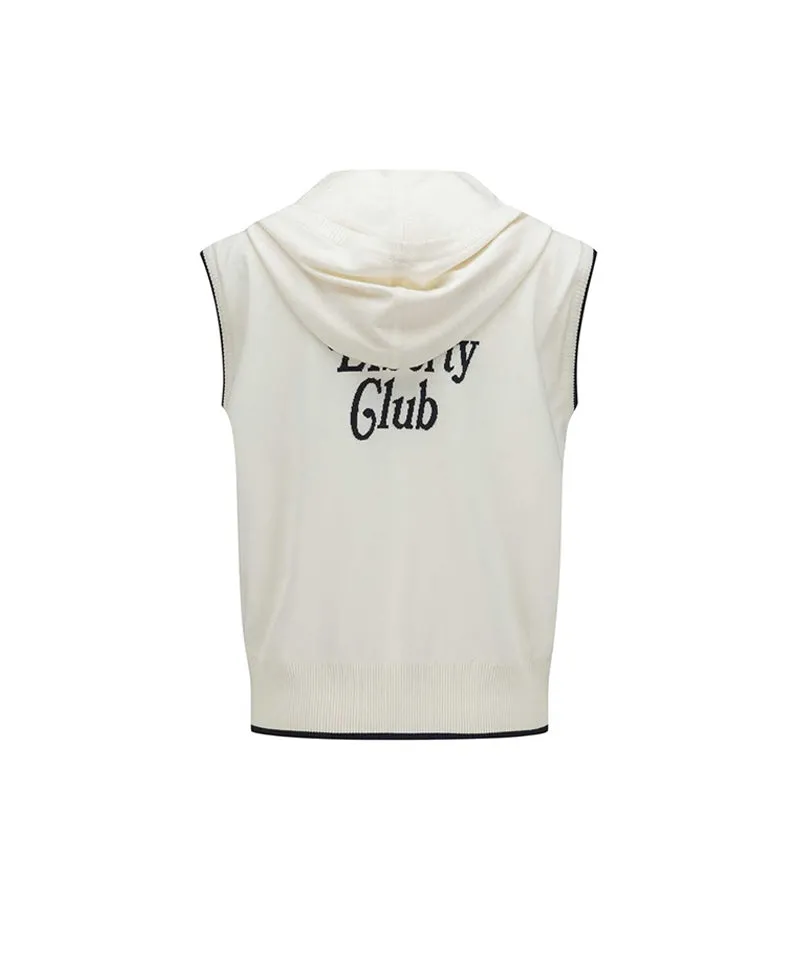 Vice Golf Atelier Women's Hoodie Windproof Knit Vest - Off-White