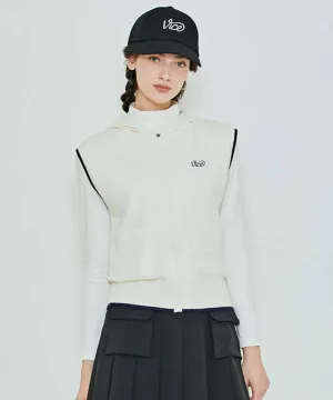 Vice Golf Atelier Women's Hoodie Windproof Knit Vest - Off-White