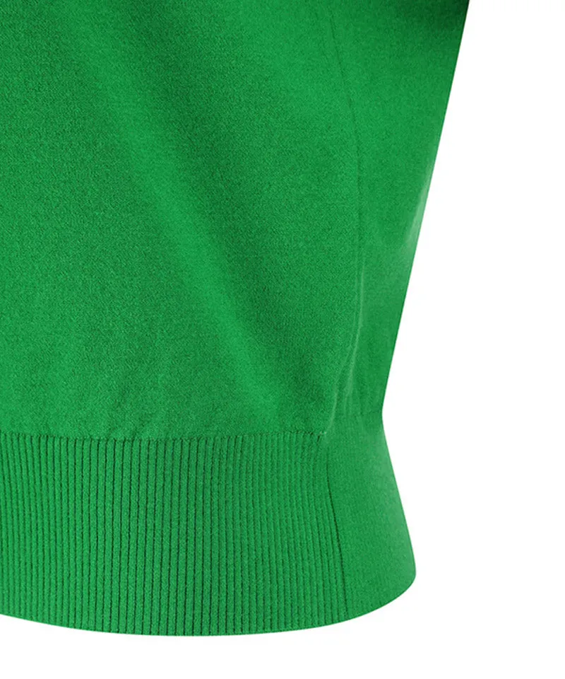 Vice Golf Atelier Women's Wide Collar Windproof Half Zip-Up Sweater - Green