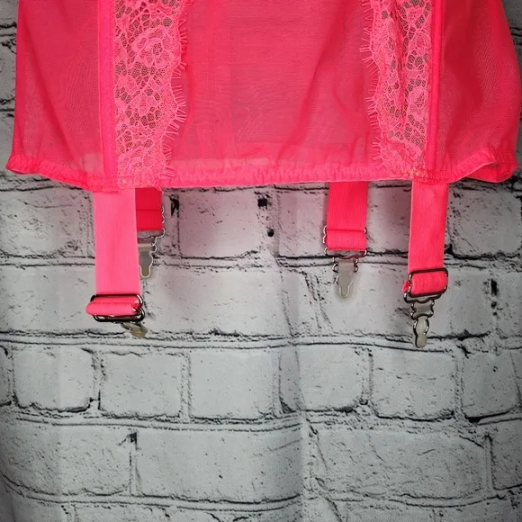 Victoria's Secret Very Sexy Hot Neon Pink Banded Corset‎ Bustier Size 36C