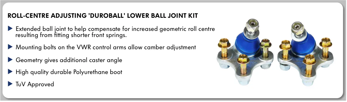 VWRacingLine Cup Edition Roll Center Adjusting Balljoint Kit All Mk5/6 Golf inc. GTi and R