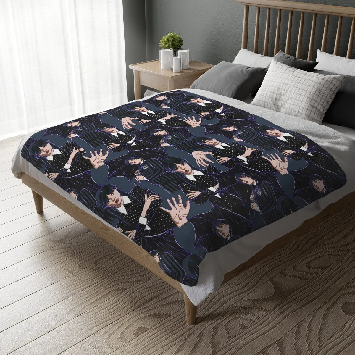WEDNESDAY - Velveteen Minky Blanket (Two-sided print)