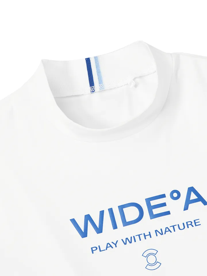 WideAngle: TO Front Print Mock Neck T-Shirt L - 2 Colors