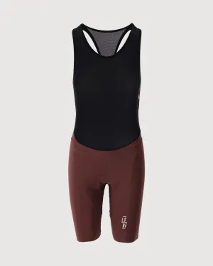 Women Bib Shorts Burgundy