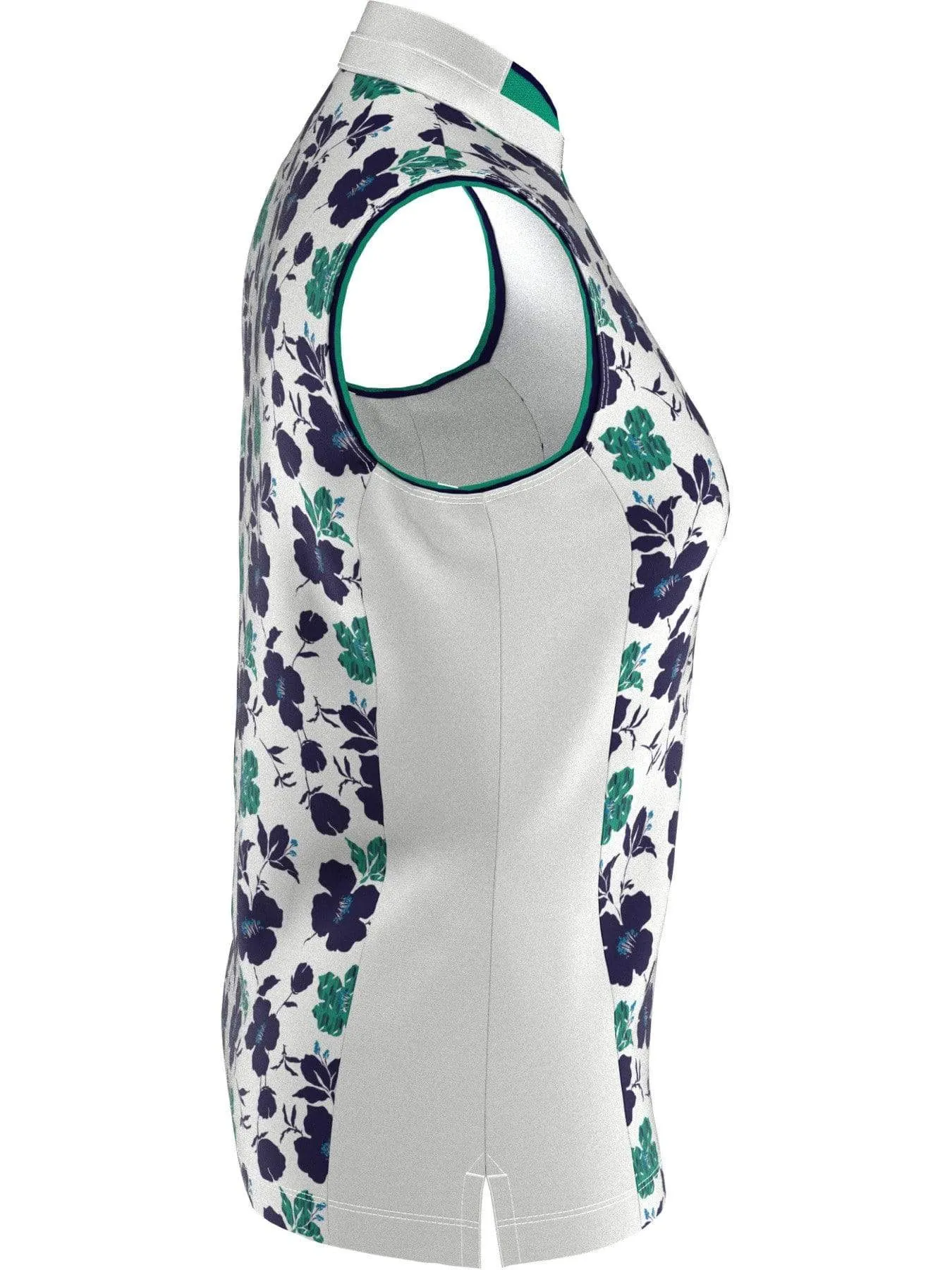 Womens Allover Floral Print Polo