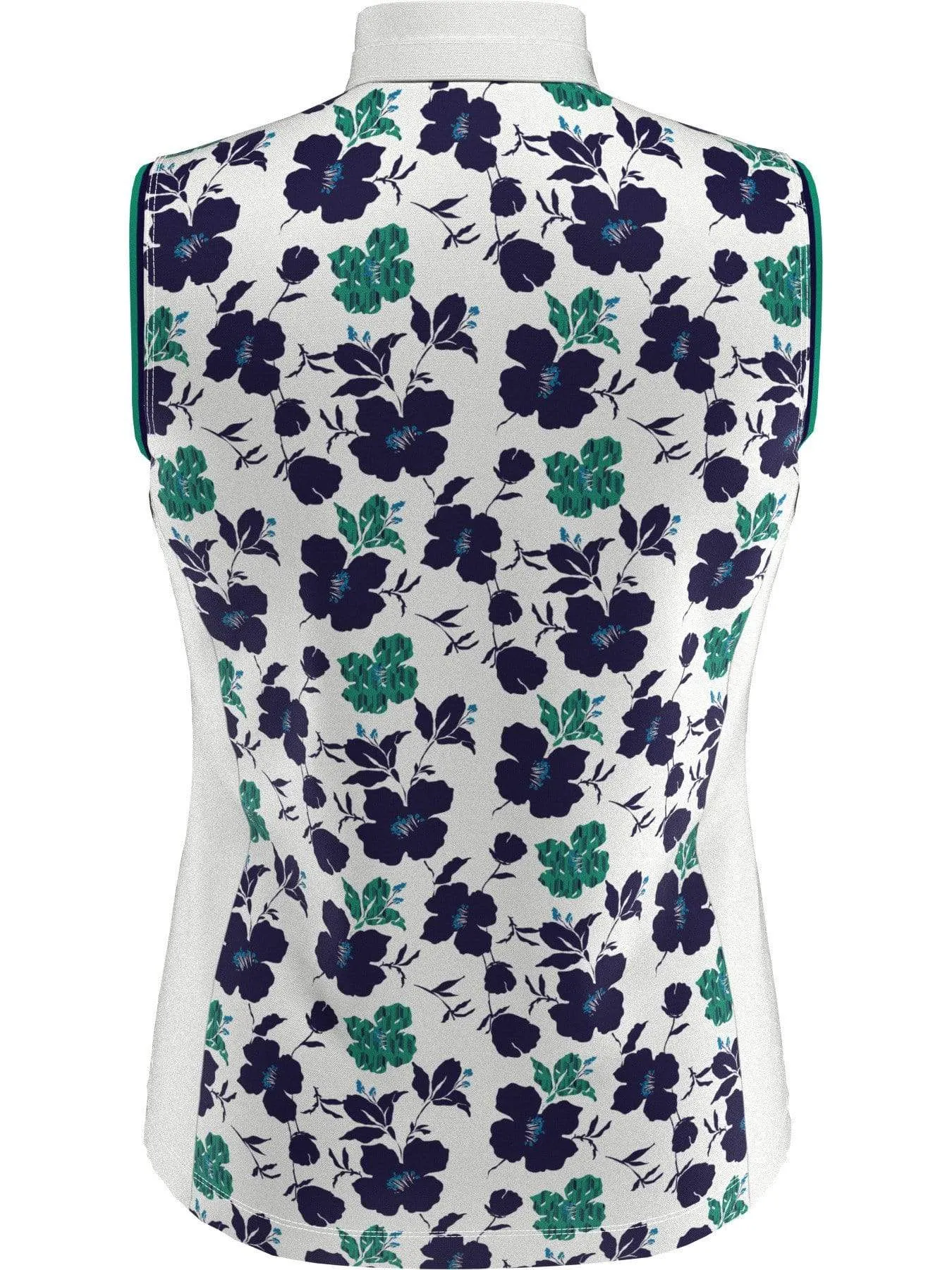 Womens Allover Floral Print Polo