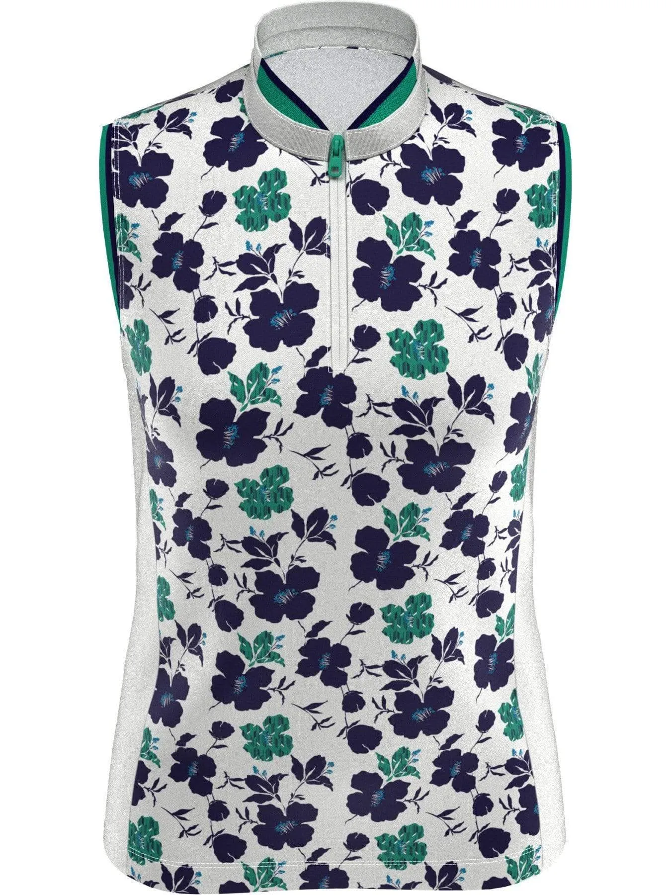 Womens Allover Floral Print Polo