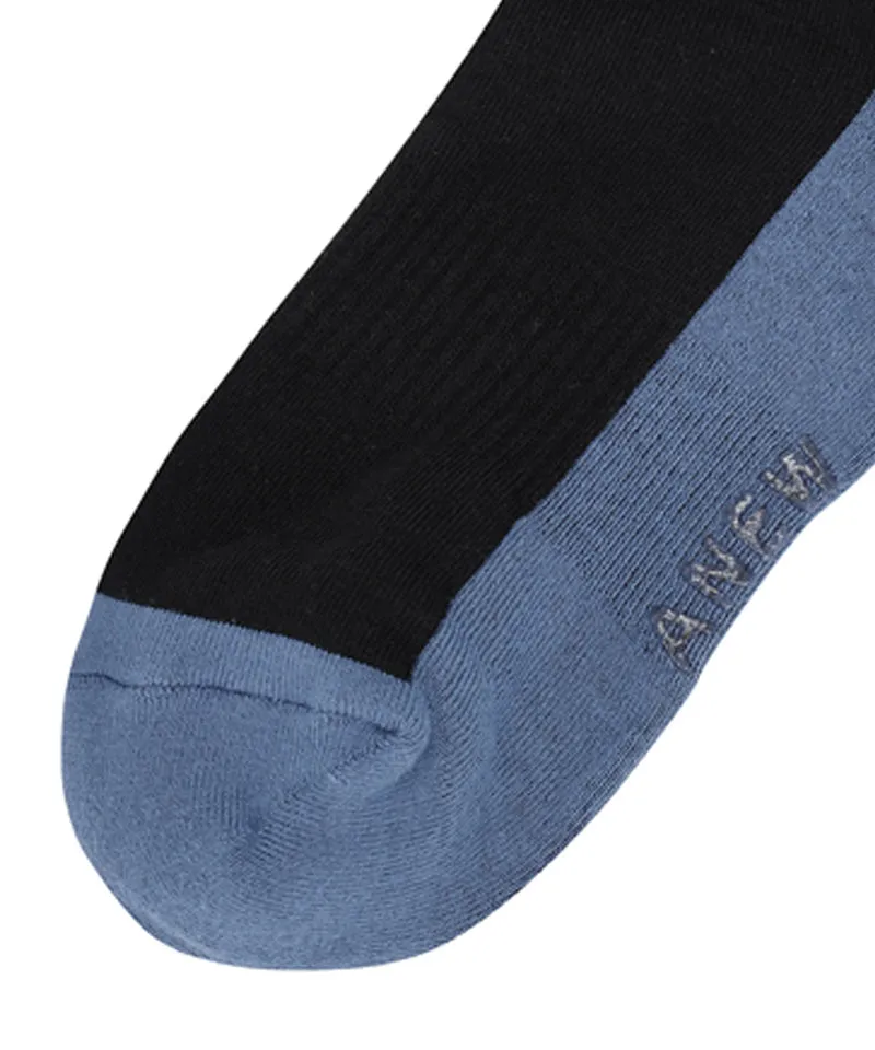 Women's Color Block Over Knee Socks - Black