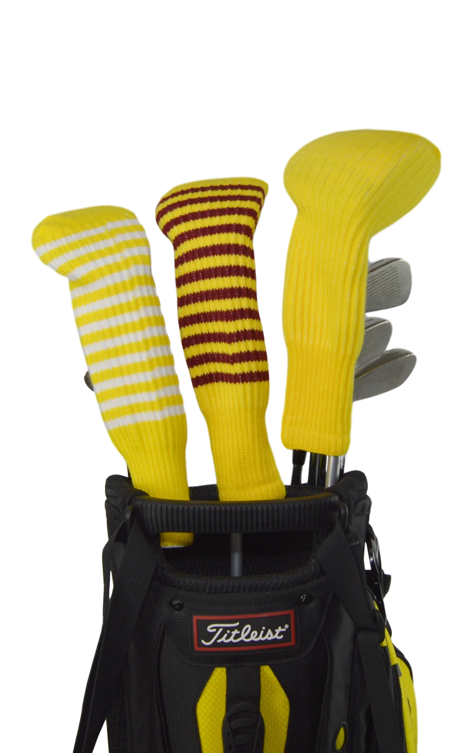 Yellow and White Club Sock Golf Headcover