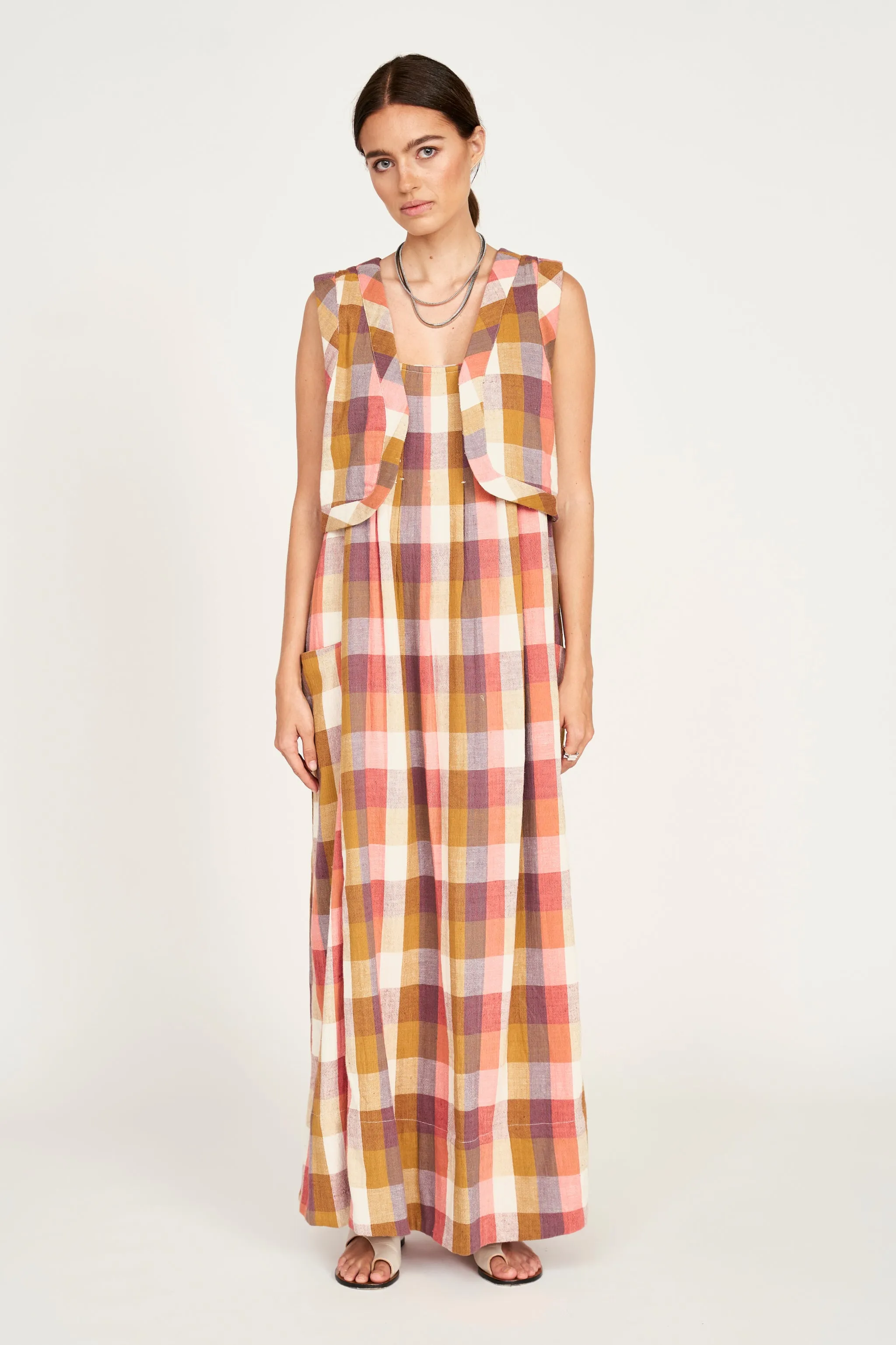 Zuma Dress in Sunset Plaid