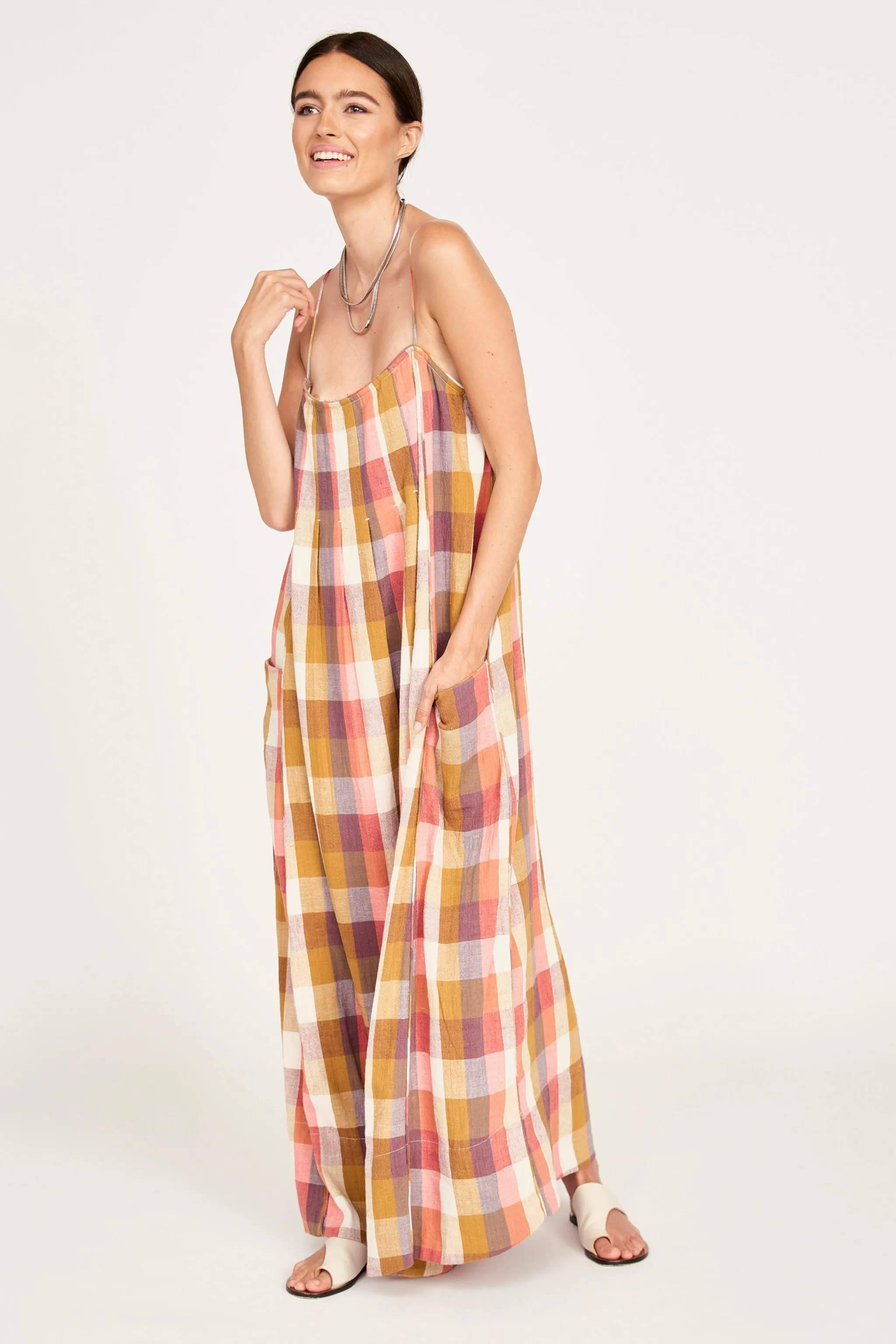 Zuma Dress in Sunset Plaid